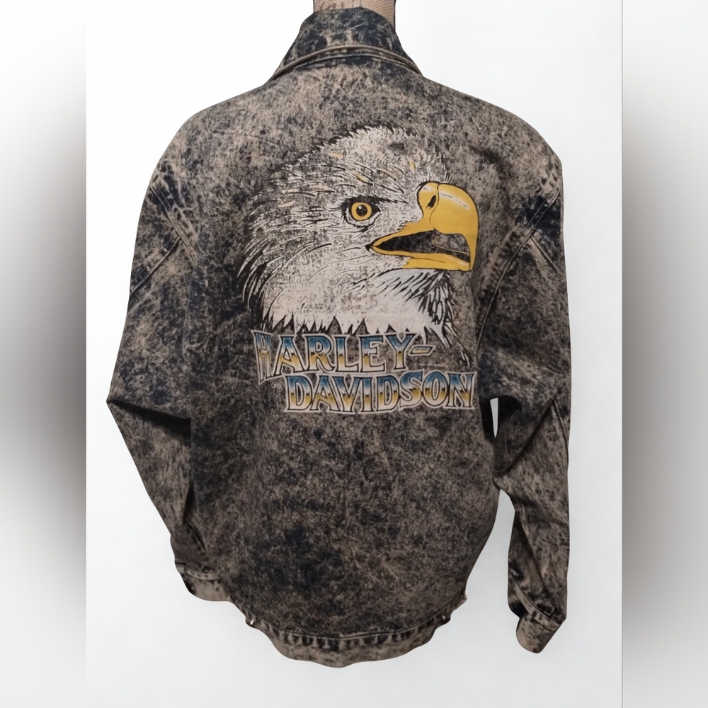 Harley Davidson Vintage Acid Was Denim Men's Size S